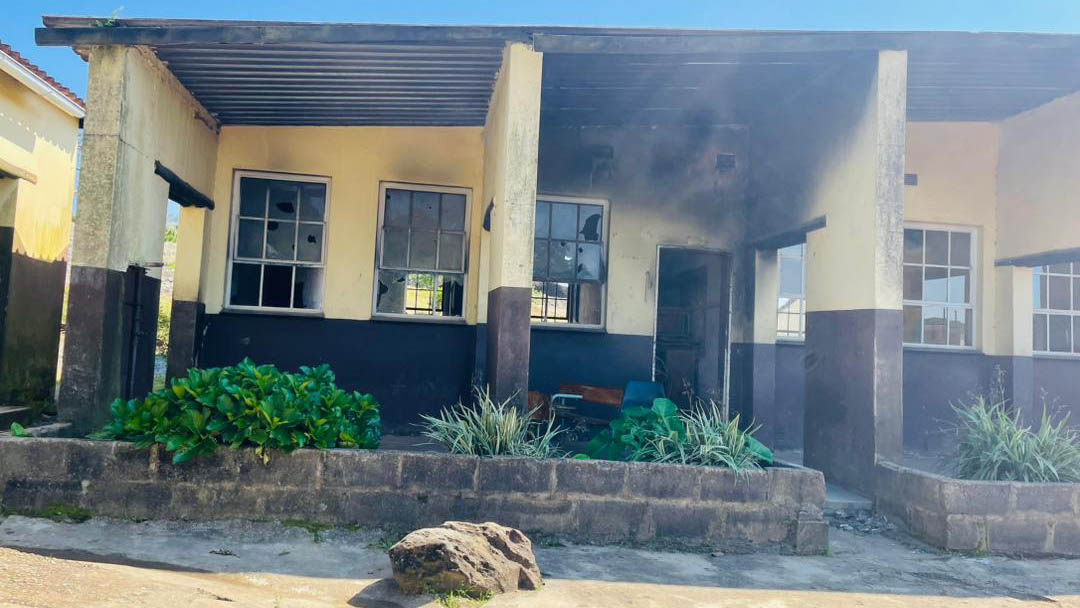 One of the classrooms at Mqolo Primary School that was burnt during the 2021 unrest. The minister for Education has promised to send a team from Microprojects to fix the building. (Pics: Mlondzi Nkambule)